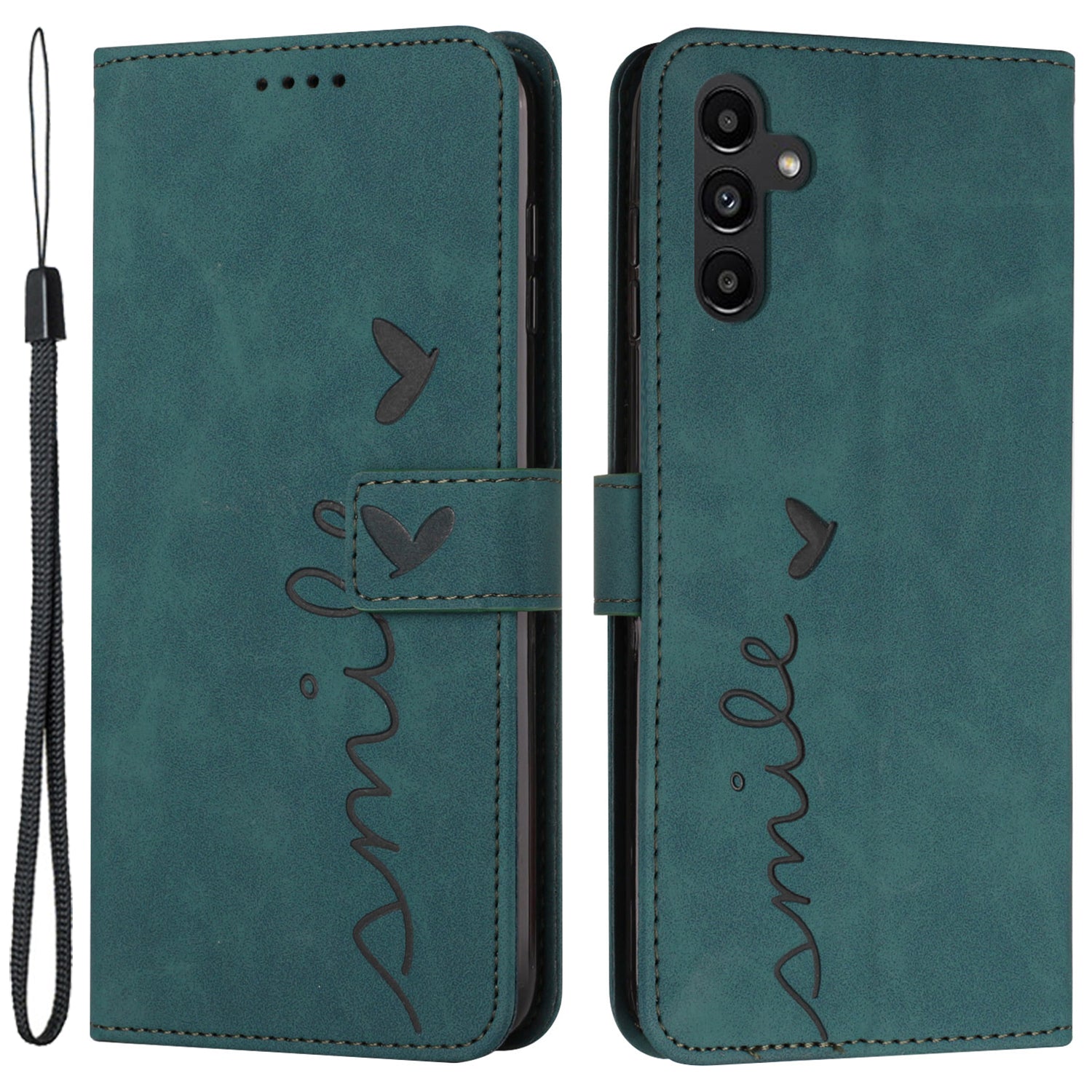 For Samsung Galaxy M14 5G Skin-touch Feeling Leather Phone Case Stand Imprinted Heart Wallet Phone Cover For Samsung Galaxy M14 5G Skin-touch Feeling Leather Phone Case Stand Imprinted Heart Wallet Phone Cover